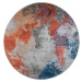 Modro-oranžový pratelný kulatý koberec ø 100 cm – Vitaus
