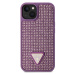 Guess Rhinestones Triangle Metal Logo Kryt pro iPhone 15 fialový