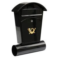 VOREL Poštovní schránka se stříškou oblou + zásobník na noviny 480x280x80mm černá