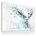 Obraz na plátně DEER WITH FEATHERS - TYRKYS různé rozměry Ludesign ludesign obrazy: 70x50 cm