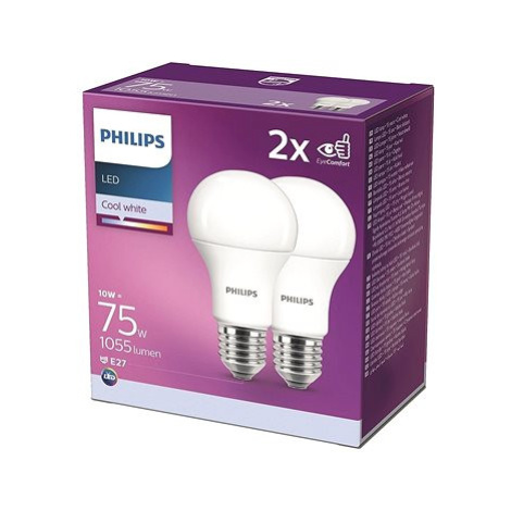 Philips LED 10-75W, E27 4000K, 2ks