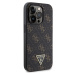 Zadní kryt Guess PU Leather 4G Triangle Metal Logo pro Apple iPhone 14 Pro, černá