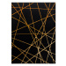 Dywany Łuszczów Kusový koberec Gloss 406C 86 geometric black/gold - 80x150 cm