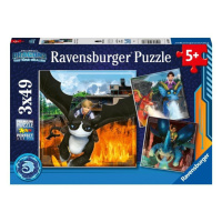 Ravensburger Puzzle - Jak vycvičit draka Devět království 3x49 dílků