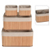 EXCELLENT Úložné košíky sada 4 ks bambus / textil přírodní KO-HX9100600