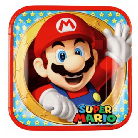 Talířky papírové Super Mario 23 cm 8 ks Amscan