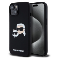 Karl Lagerfeld Liquid Silicone Double Heads Magsafe zadní kryt iPhone 15 černý