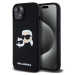 Karl Lagerfeld Liquid Silicone Double Heads Magsafe zadní kryt iPhone 15 černý