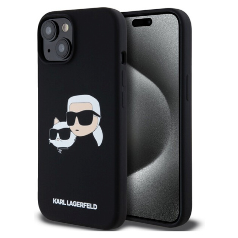 Karl Lagerfeld Liquid Silicone Double Heads Magsafe zadní kryt iPhone 15 černý