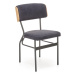 Židle SMART KR — kov, přírodní dub / černá