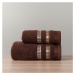 Bavlněný froté ručník s bordurou LUXURY 50x90 cm, hnědá, 500 gr Mybesthome