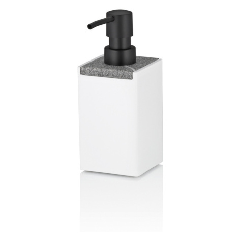 KELA Dávkovač mýdla Cube polyresin bílá 300 ml KL-23694