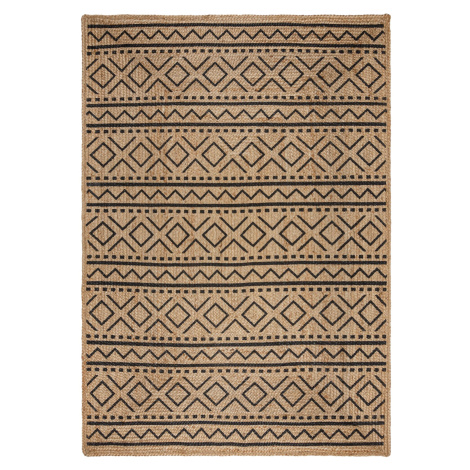 Kusový koberec Printed Jute Luis Natural/Black 200x290 cm Flair Rugs