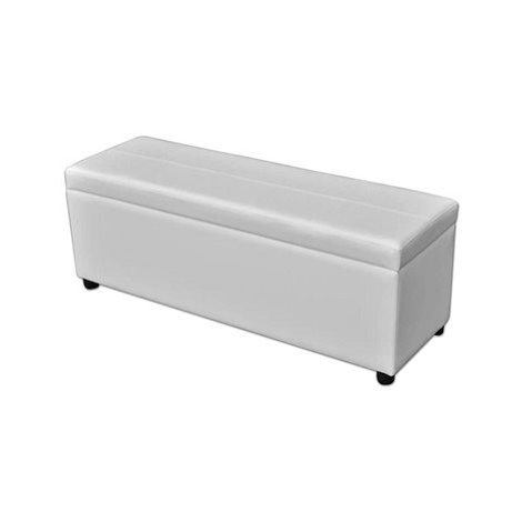 Dlouhá lavice s úložným prostorem dřevěná bílá SHUMEE