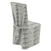 Dekoria Návlek na židli, klikaté tvary odstíny černé, hnědo-šedé a modré na světlém podkladu, 45