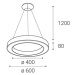 LED2 3270751DT SATURN 60 P-Z, W DIM 50W 2CCT 3000K/4000K závěsné bílé