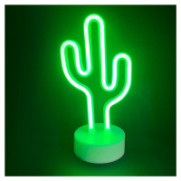 ACA Lighting KAKTUS 45 neonová LED lampička na baterie (3xAA)/USB zelená IP20 15x10x25.5cm X0445