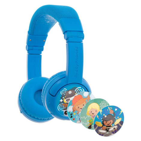 BuddyPhones Bezdrátová sluchátka pro děti Buddyphones PlayPlus (modrá)
