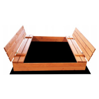ELIS DESIGN Pískoviště dřevěné s krytem/lavičkami XL předvrtané impregnované premium varianta: i