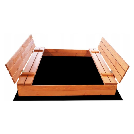 ELIS DESIGN Pískoviště dřevěné s krytem/lavičkami XL předvrtané impregnované premium varianta: i Elisdesign