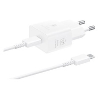 Samsung nabíjecí adaptér USB-C (25W) bílý s kabelem v balení