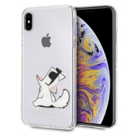 Karl Lagerfeld KLHCI65CFNRC iPhone Xs Max pevné pouzdro průhledné Choupette Fu