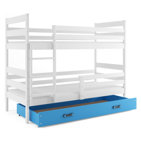 BMS Dětská patrová postel ERYK | bílá Barva: bílá / modrá, Rozměr: 160 x 80 cm