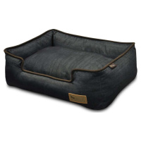 Tmavě modrý pelíšek pro psa 46x57 cm Lounge Bed Denim Medieval Blue / Dark Chocolate S – P.L.A.Y