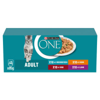 PURINA ONE Adult v omáčce, mix příchutí 40 × 85 g