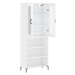 vidaXL Skříň highboard lesklá bílá 69,5 x 34 x 180 cm kompozitní dřevo