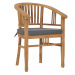 Zahradní židle s poduškami 2 ks teakové dřevo Dekorhome Šedá,Zahradní židle s poduškami 2 ks tea