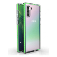 Spring silikonové pouzdro s barevným lemem na Xiaomi Redmi Note 9 Pro / Note 9S mint