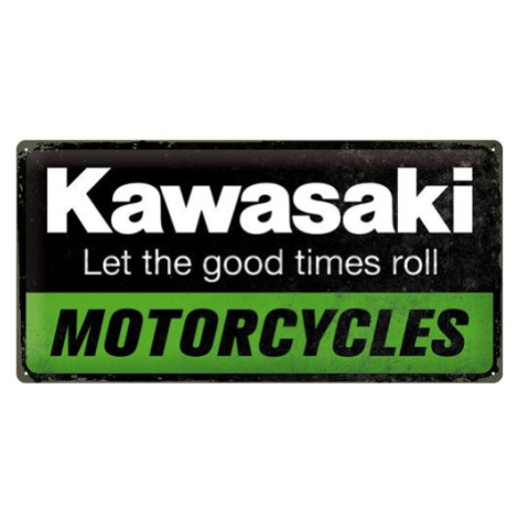 Plechová cedule Kawasaki Motorcycles, (50 x 25 cm) POSTERSHOP