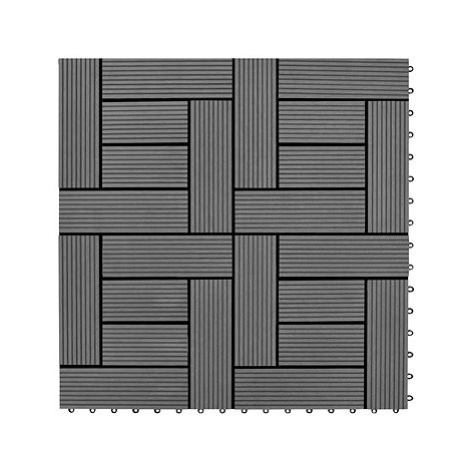 SHUMEE WPC Terasové dlaždice 30 × 30 cm, 11 ks, 1 m2, šedé