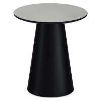 Konferenční stolek ve světle šedé a černé barvě s deskou v dekoru mramoru ø 45 cm Tango – Furnho