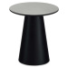 Konferenční stolek ve světle šedé a černé barvě s deskou v dekoru mramoru ø 45 cm Tango – Furnho