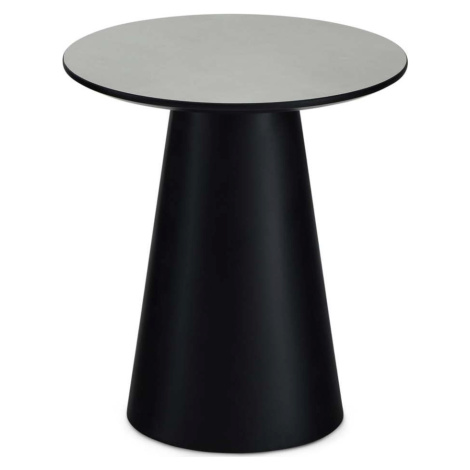 Konferenční stolek ve světle šedé a černé barvě s deskou v dekoru mramoru ø 45 cm Tango – Furnho Furnhouse
