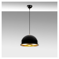 Závěsné svítidlo v černé a zlaté barvě s kovovým stínidlem ø 30 cm Ferenci – Opviq lights
