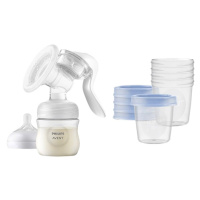 PHILIPS AVENT Odsávačka mateřského mléka manuální + VIA 5 x 180 ml