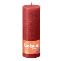 BOLSIUS rustikální sloupová jemná červená 190 × 68 mm