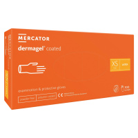 DERMAGEL COATED - Latexové nepudrované rukavice tělové, vnitřní vrstva polymer, 100 ks, M