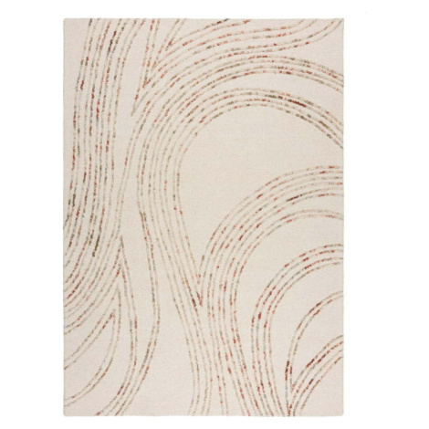 Oranžovo-krémový vlněný koberec 80x150 cm Abstract Swirl – Flair Rugs