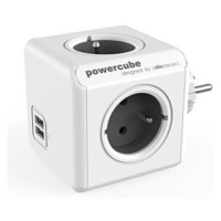 Rozbočovací zásuvka 240V, CEE7 (vidlice) - POWERCUBE, 0.1m, ORIGINAL USB, šedá, POWERCUBE, 4 zás