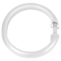 Sada 12 kusů bílých plastových kroužků na sprchový závěs Wenko