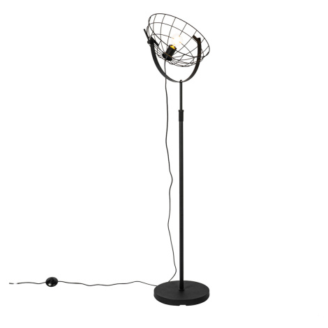 Průmyslová stojací lampa černá 35 cm nastavitelná - Hanze QAZQA