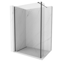 MEXEN/S Kioto Sprchová zástěna WALK-IN 90 x 30 cm, transparent, černá 800-090-212-70-00-030