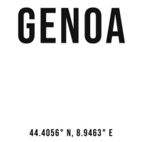 Ilustrace Genoa simple coordinates, Finlay & Noa, (30 x 40 cm)