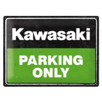 Plechová cedule Kawasaki Parking Only, 40 × 30 cm