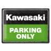 Plechová cedule Kawasaki Parking Only, 40 × 30 cm