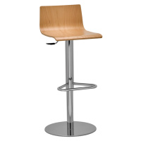 RIM - Barová židle SITTY s dřevěným sedákem a centrální podnoží